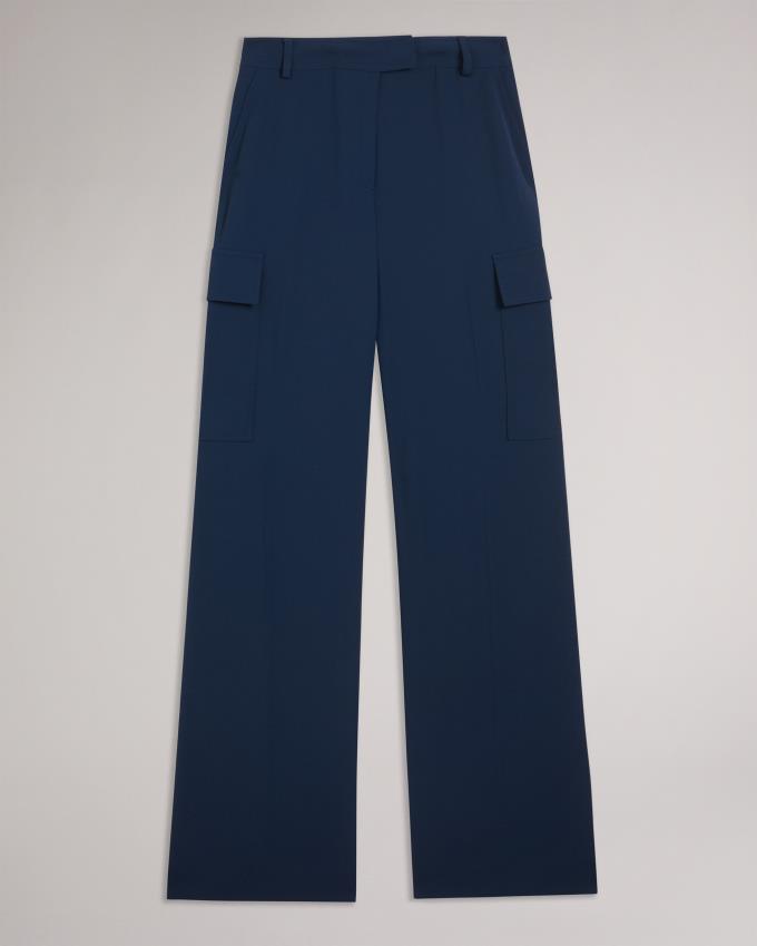 Pantalon Ted Baker High Waisted Wide Leg Cargo Bleu Marine Femme | DMS-89229774